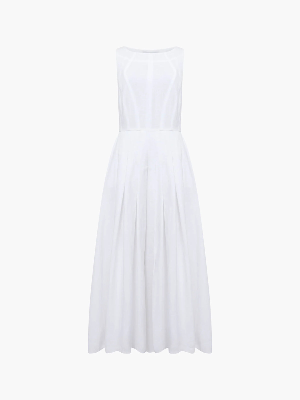 Ariette Linen Blend Sleeveless Midi Dress