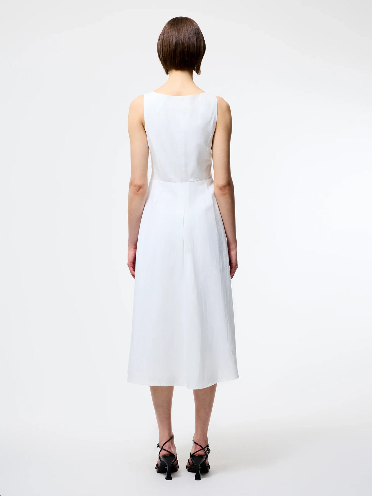 Ariette Linen Blend Sleeveless Midi Dress