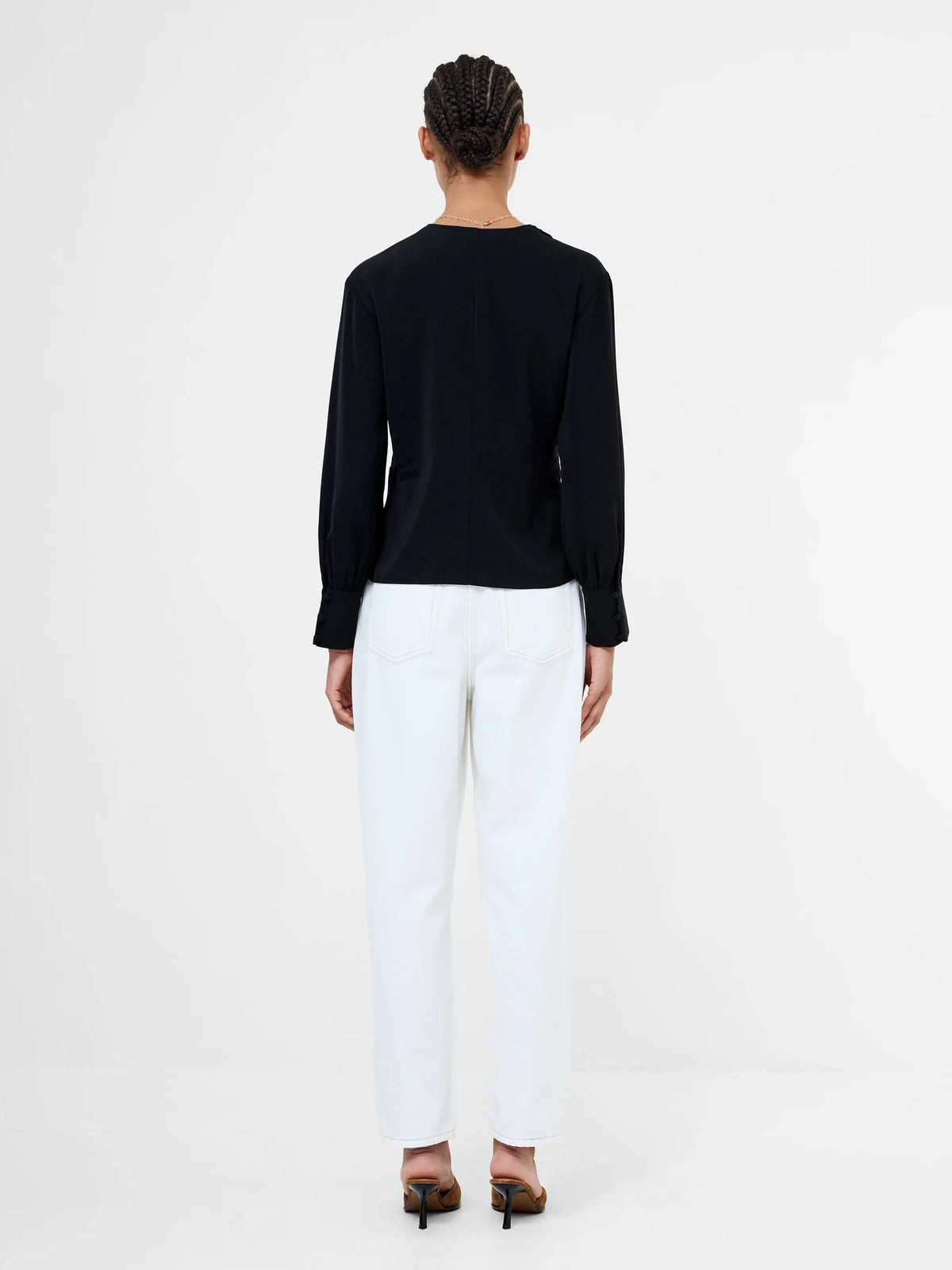 Laurel Crepe Wrap Peplum Top