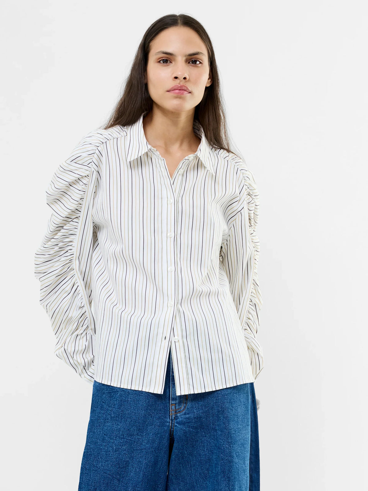 Cambria Stripe Cotton Button Down Shirt