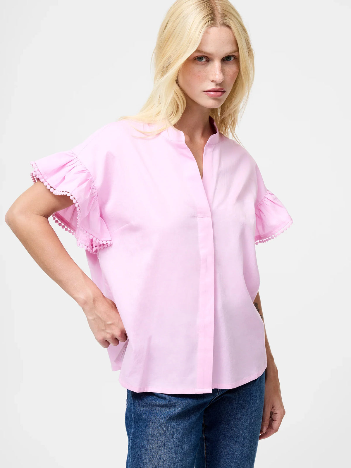 Sindey Cotton Half Placket Trim Detail Shirt