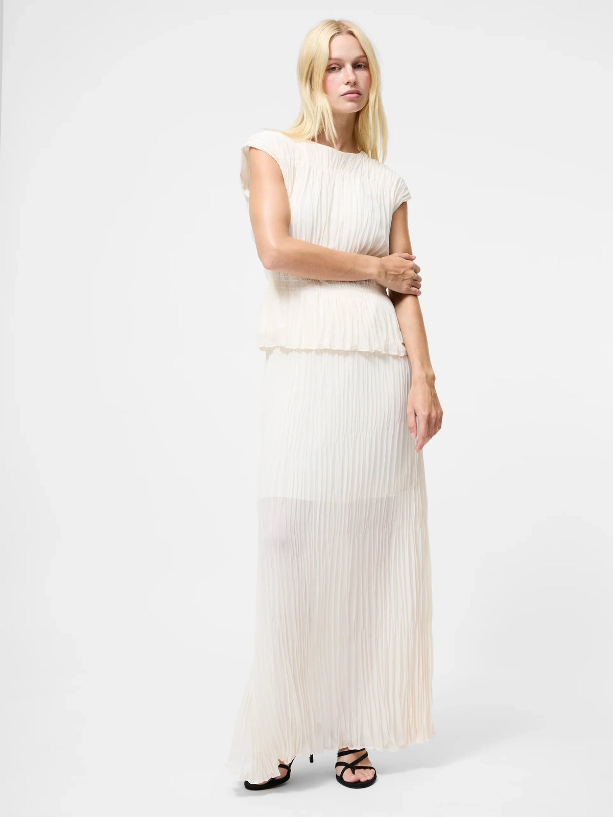 Saylor Pleated Georgette Sleeveless Top