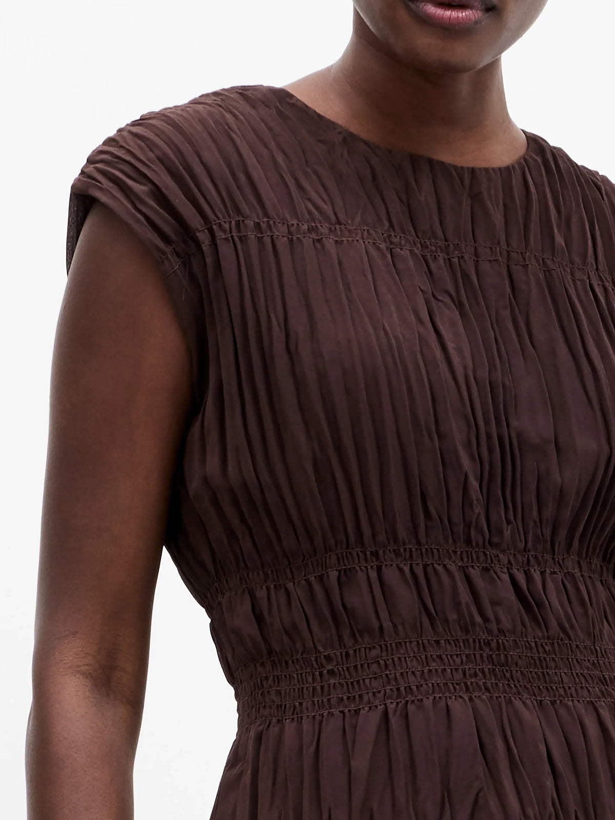 Saylor Pleated Georgette Sleeveless Top