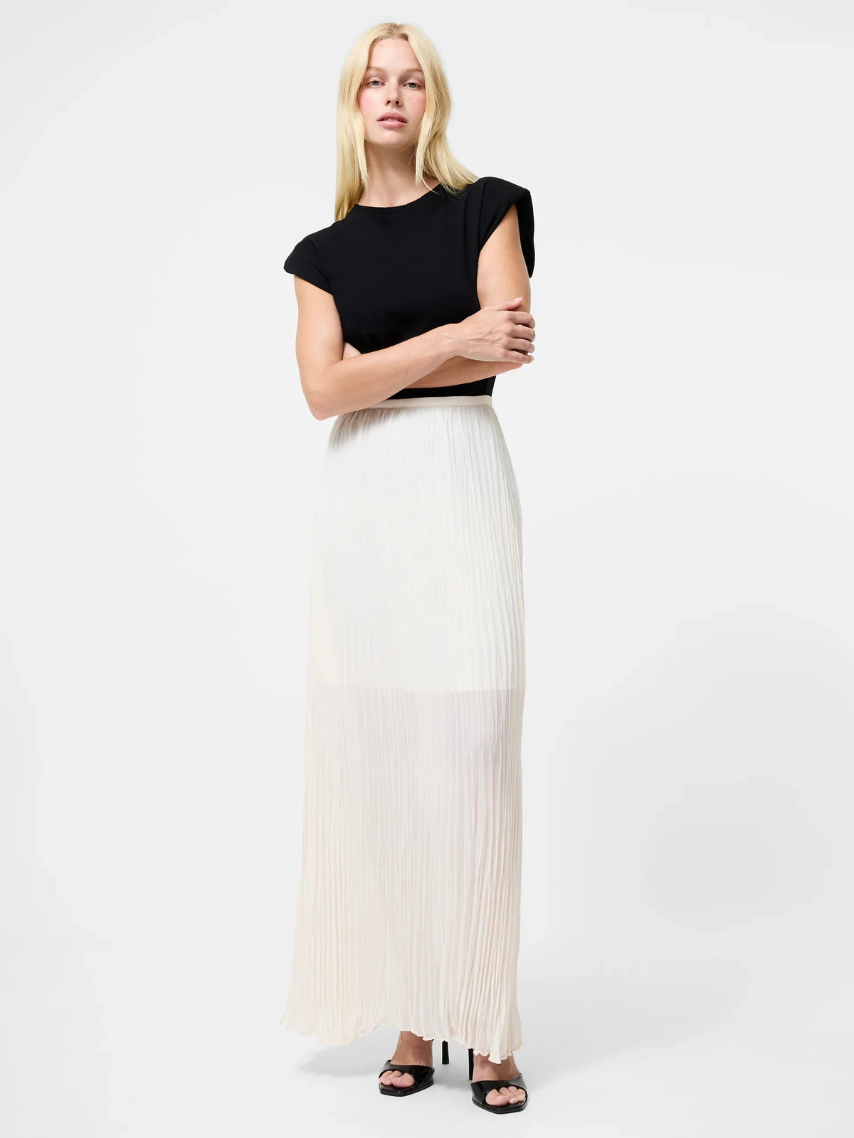 Saylor Pleated Overlay Maxi Skirt