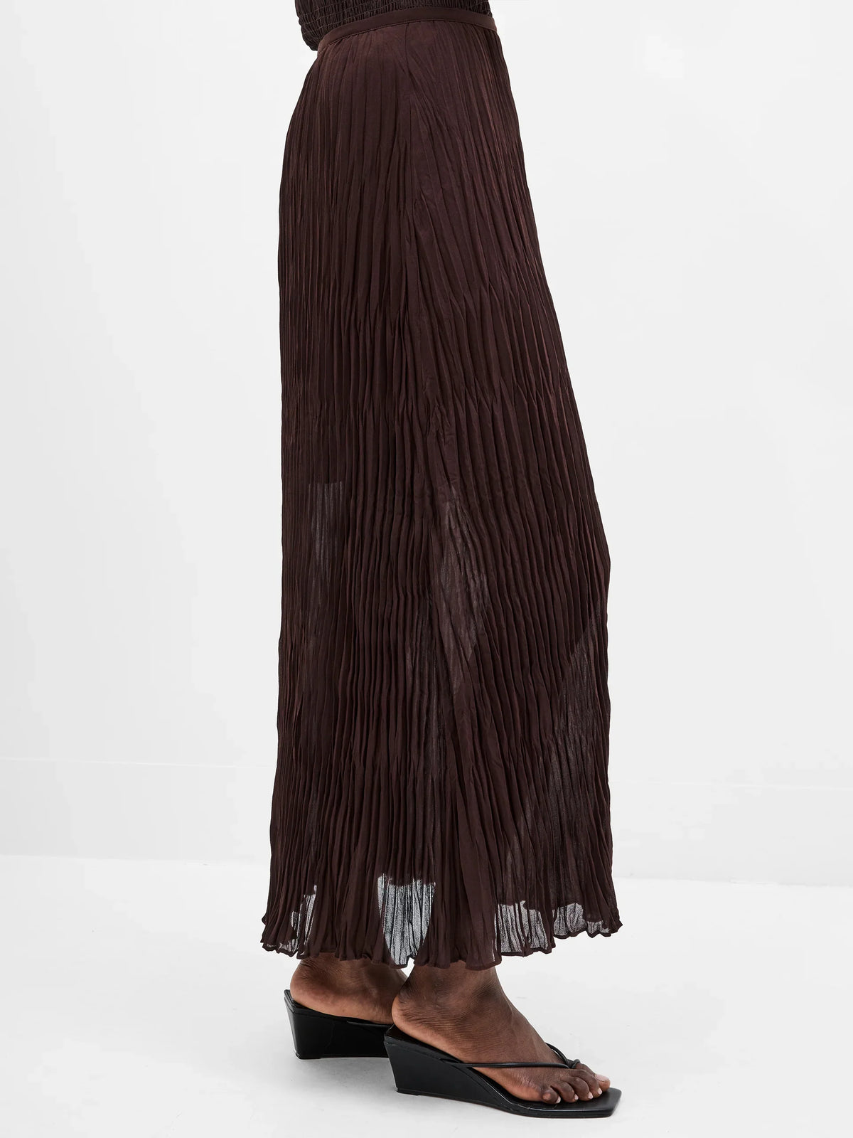 Saylor Pleated Overlay Maxi Skirt