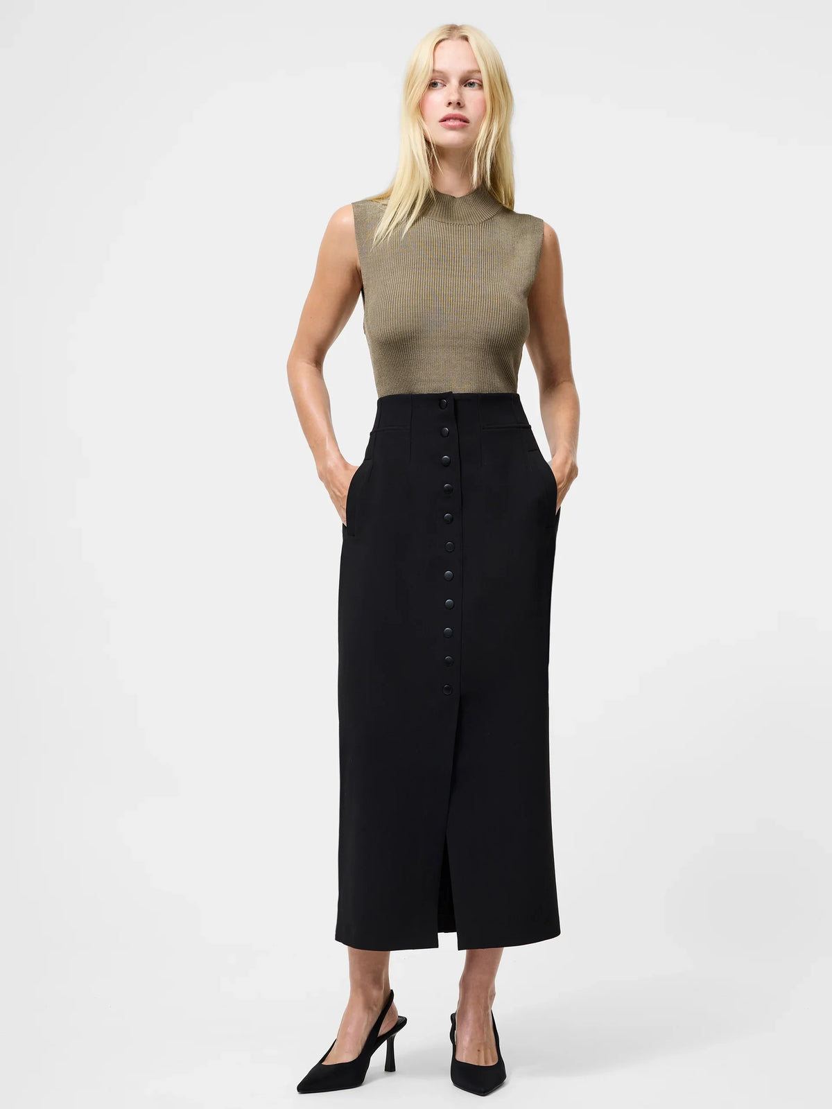 Jaiden Tailored High Waisted Midaxi Skirt