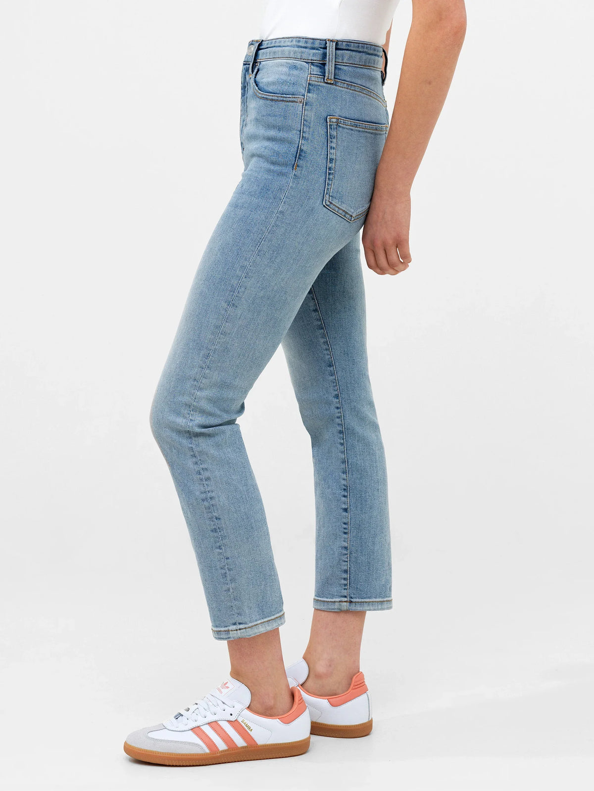 Stretch Denim Cigarette Fit Ankle Length Jeans