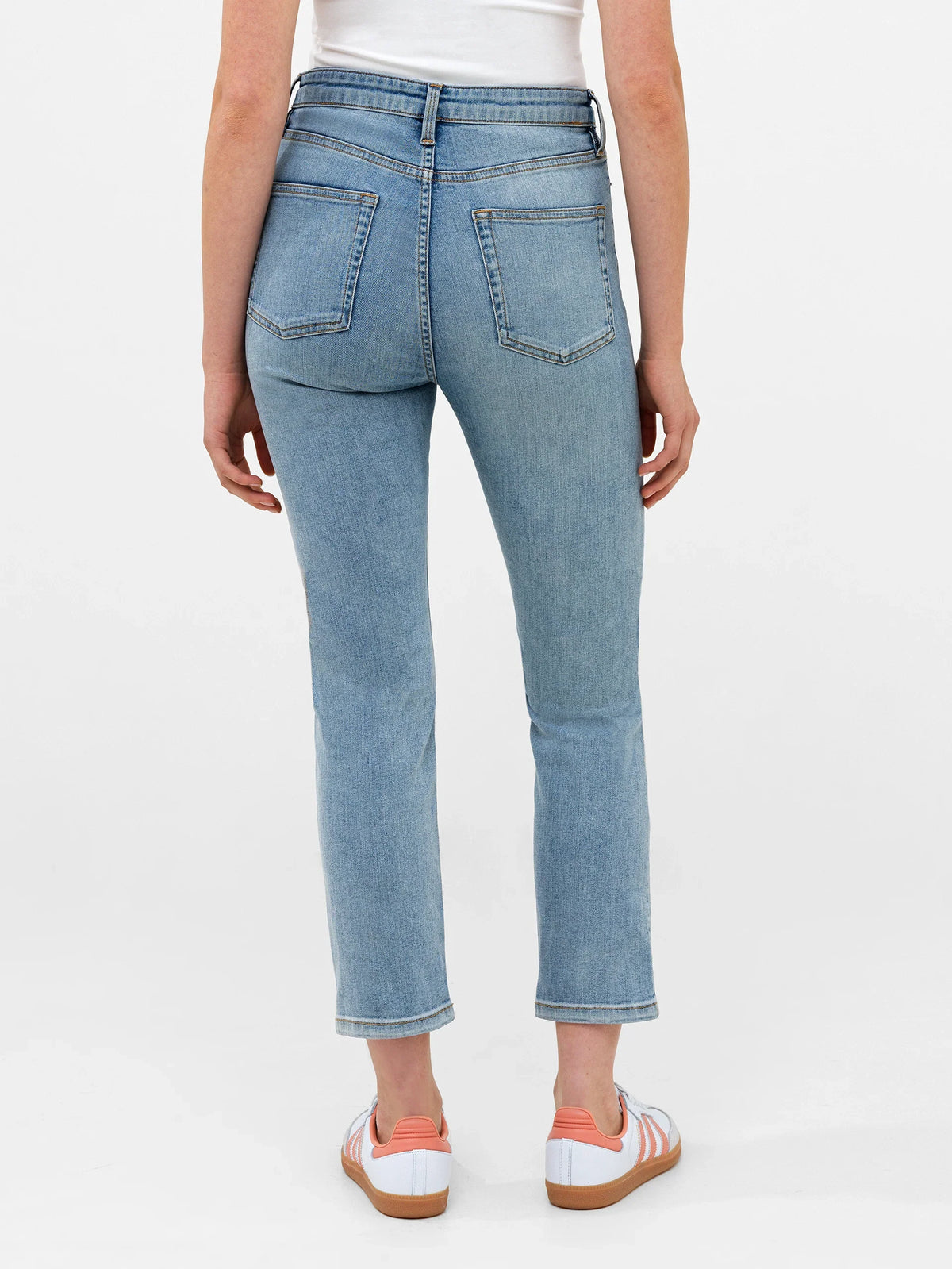Stretch Denim Cigarette Fit Ankle Length Jeans