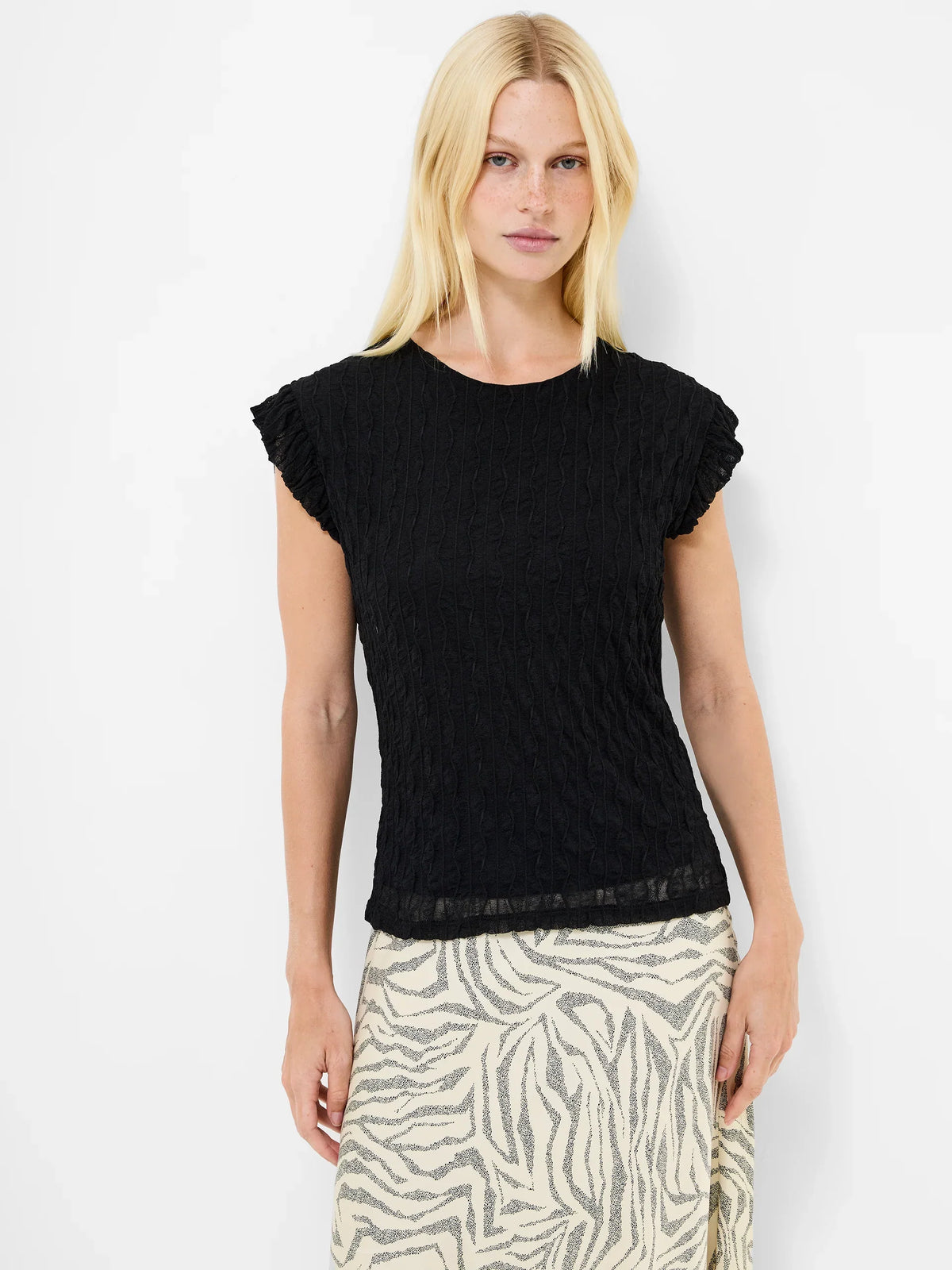 Wanda Textured Jersey Peplum Top