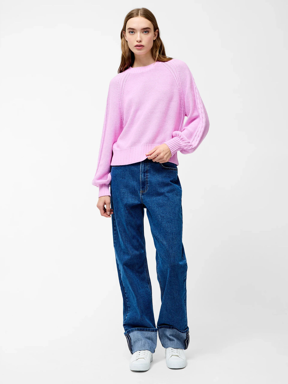 Lily Cable Knit Balloon Sleeve Jumper