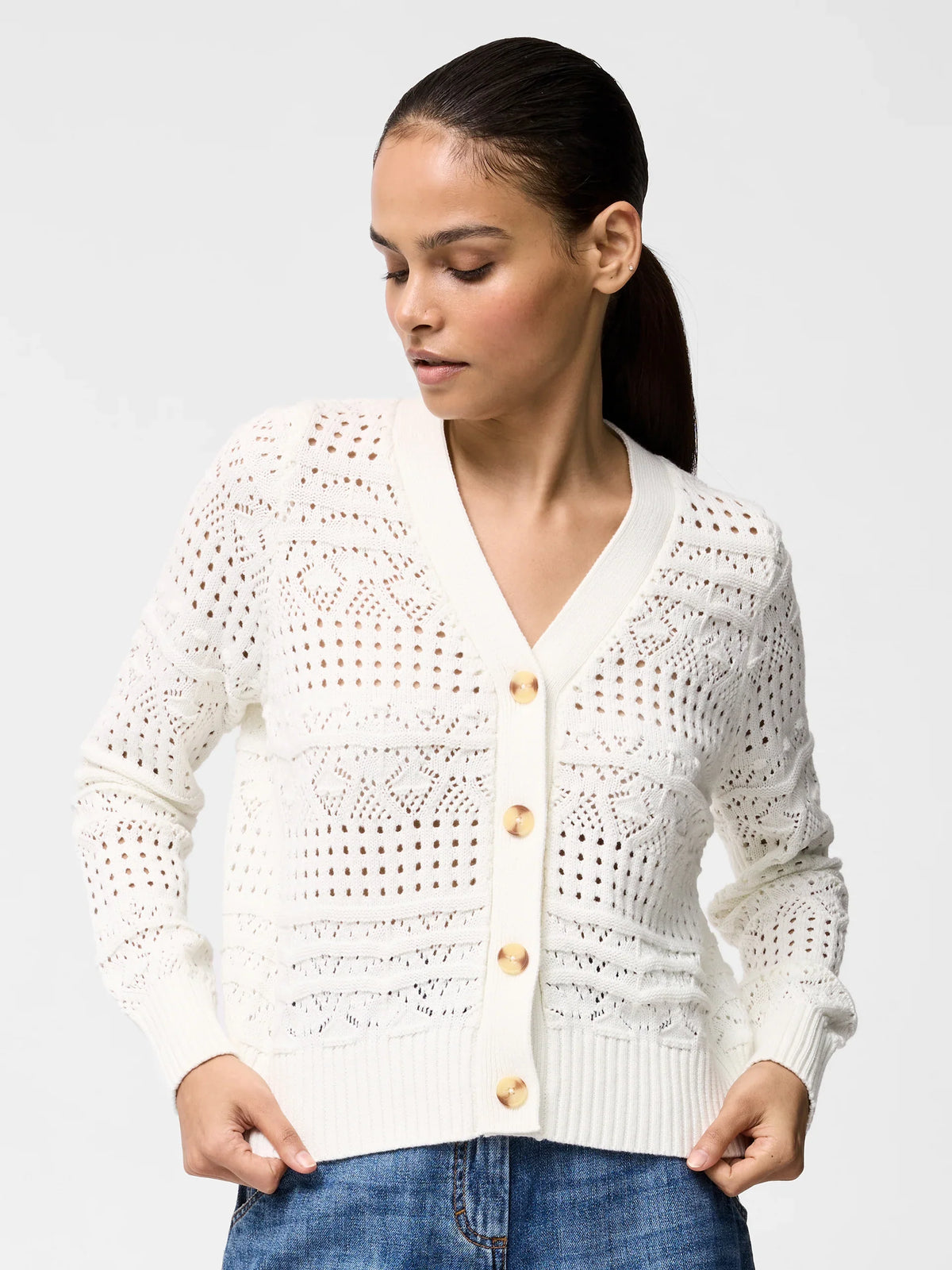 Crochet Bobble Knit Cardigan