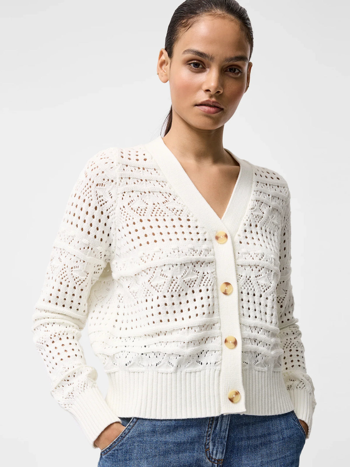 Crochet Bobble Knit Cardigan