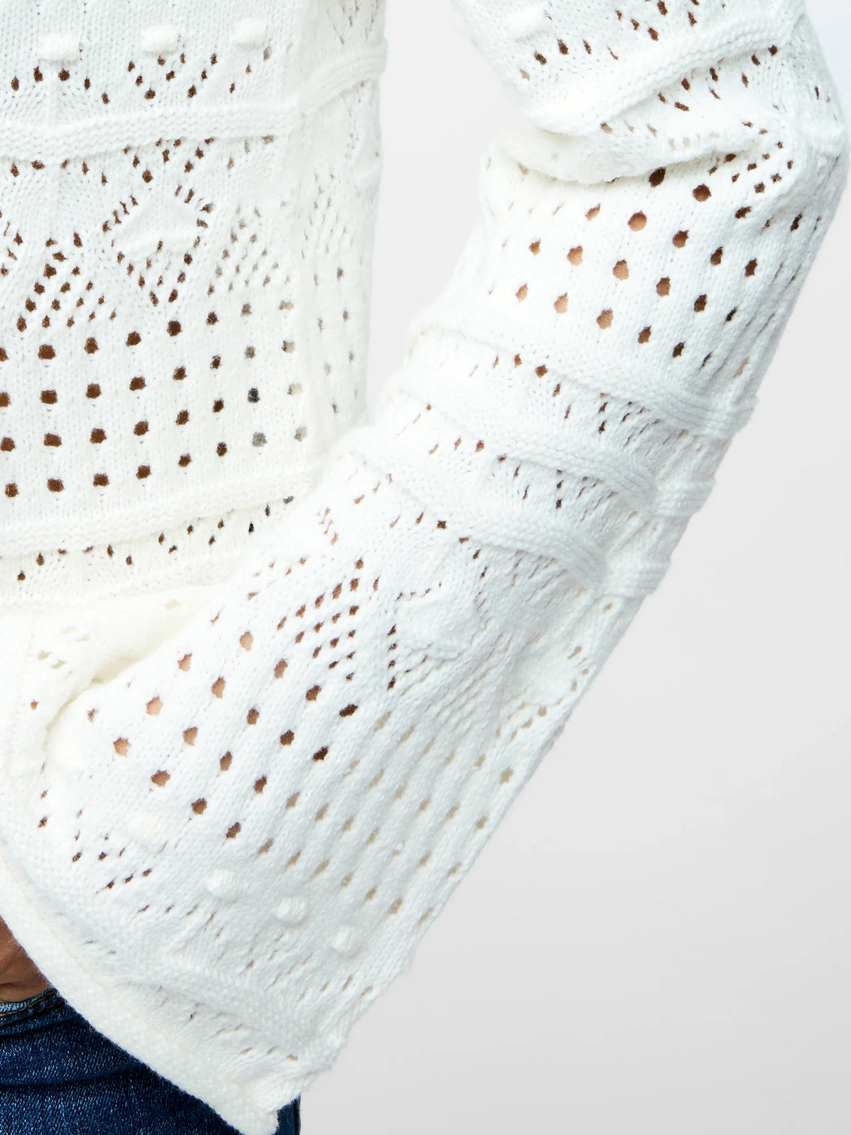 Long Sleeve Crochet Bobble Knit Jumper
